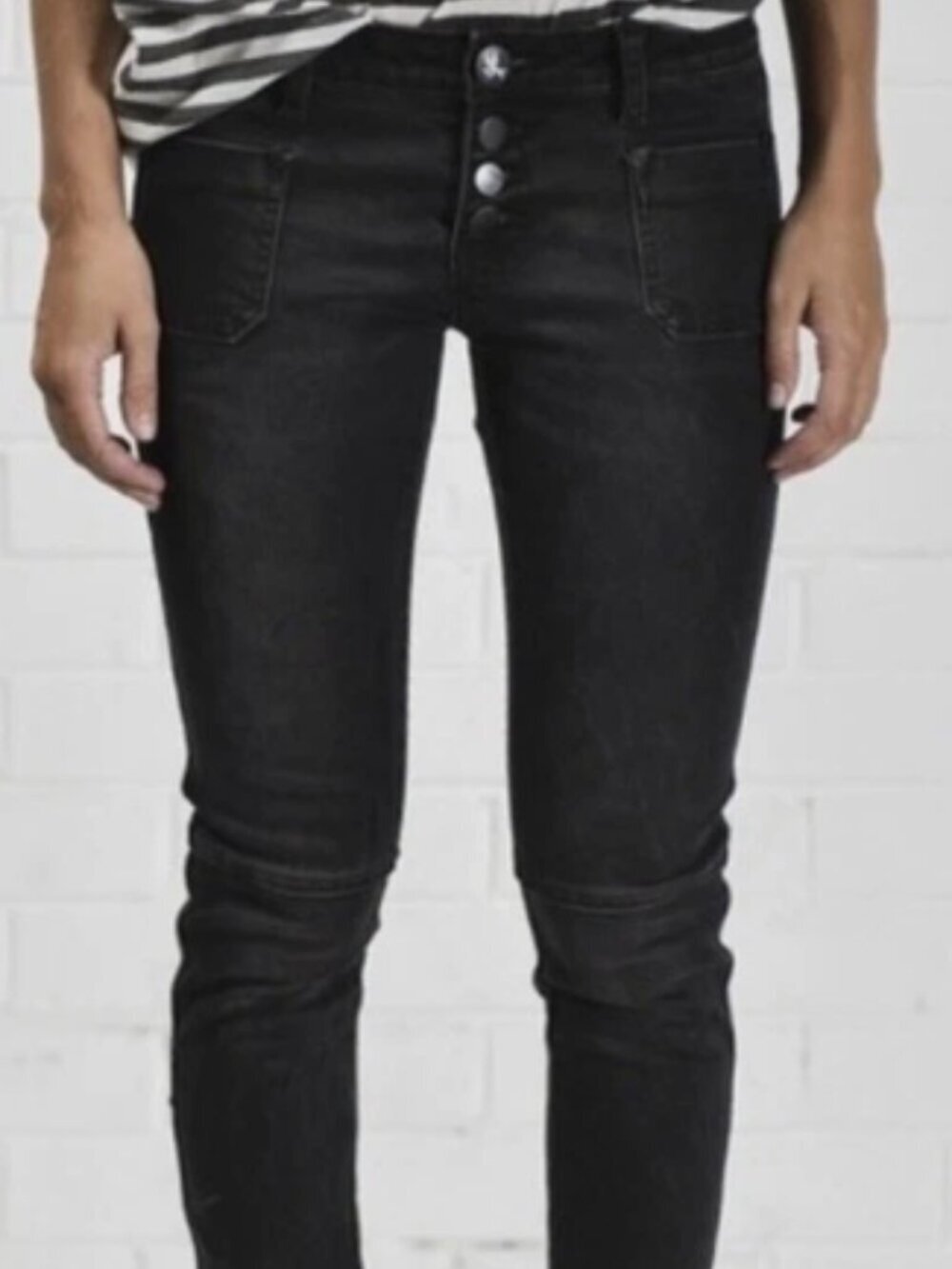 One Teaspoon black ultra low rise skinny jeans
